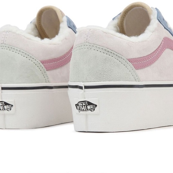 Vans Old Skool Stackform Pig Suede Sherpa Sneakers (Multicolor) - Picture 2 of 5